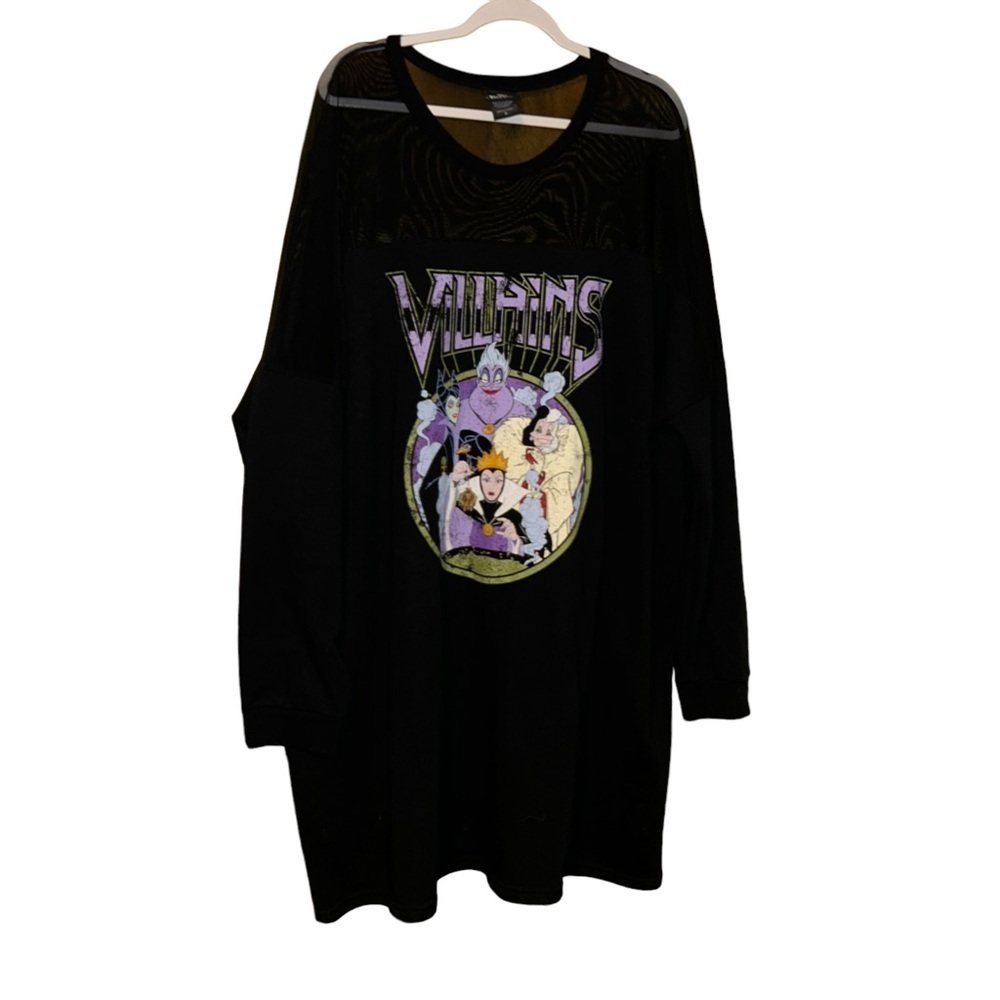 Disney Villains Mesh Shoulder Dress Plus Size 3x Ursula queen cruella Maleficent